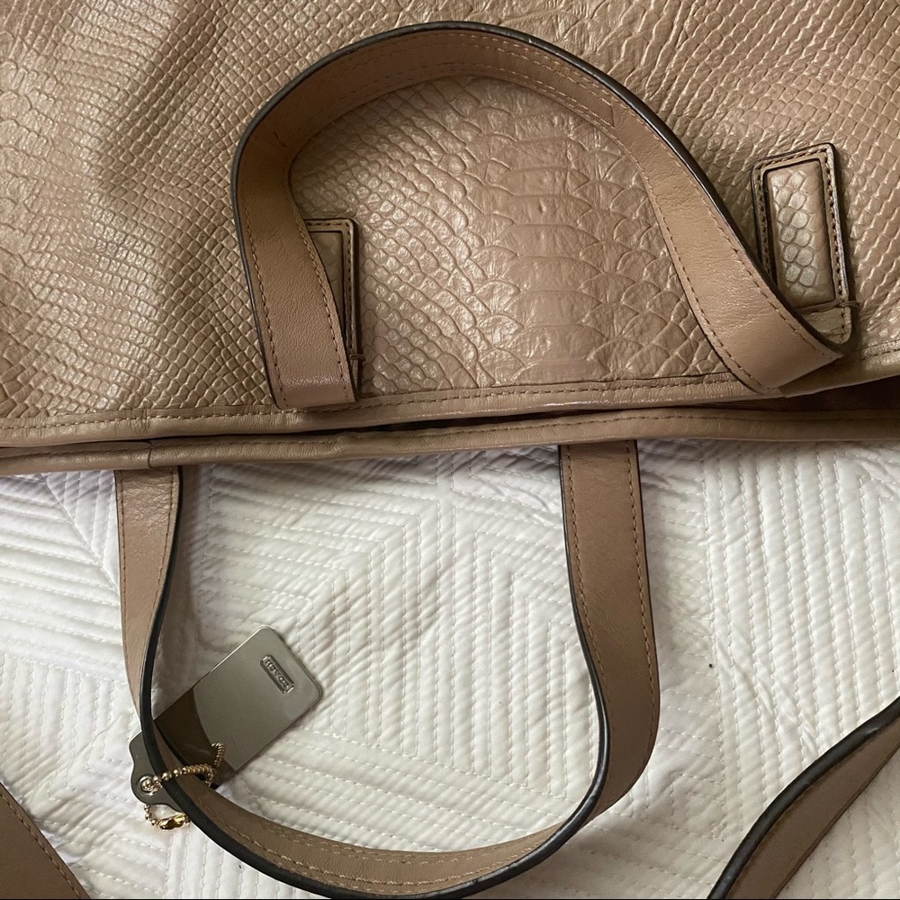 Coach Hadley XL Python Embossed Leather Bag - Picture 9 of 15